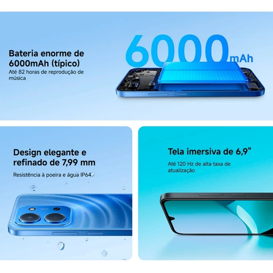 Celular Xiaomi Redmi 15C Dual SIM de 256GB 8GB RAM ORIGINAL - Imagem 8